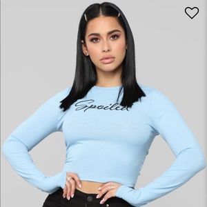 FASHION NOVA PINK “spoiled” crop top